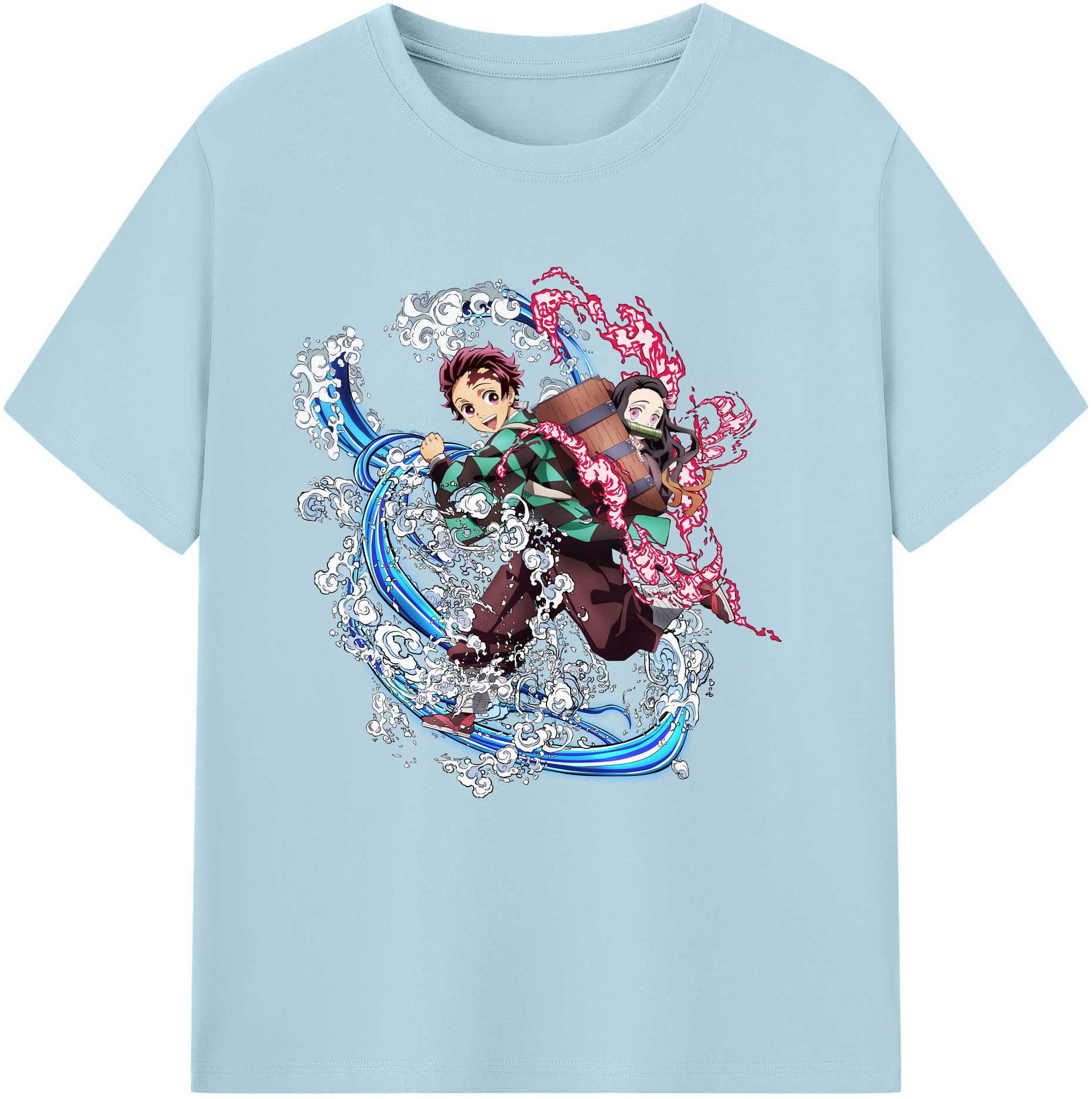 （画像用） 鬼滅の刃（きめつのやいば）竈門 禰󠄀豆子／かまど ねずこ Kamado Nezuko 綿100％半袖Tシャツ（フロントプリント）